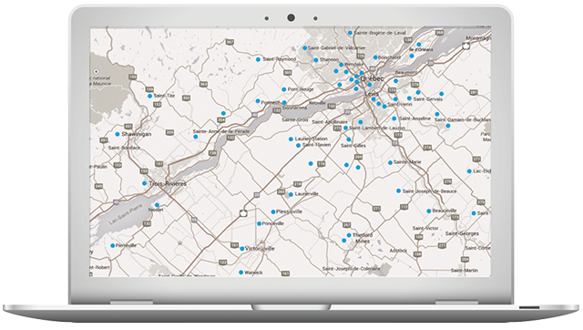 Ordinateur portable avec Map